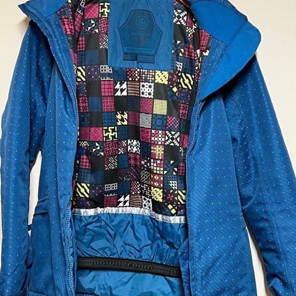 PowderRoom Micro-lite Polka Dot Blue Anorak Snowboarding Jacket Womens S - Picture 3 of 12